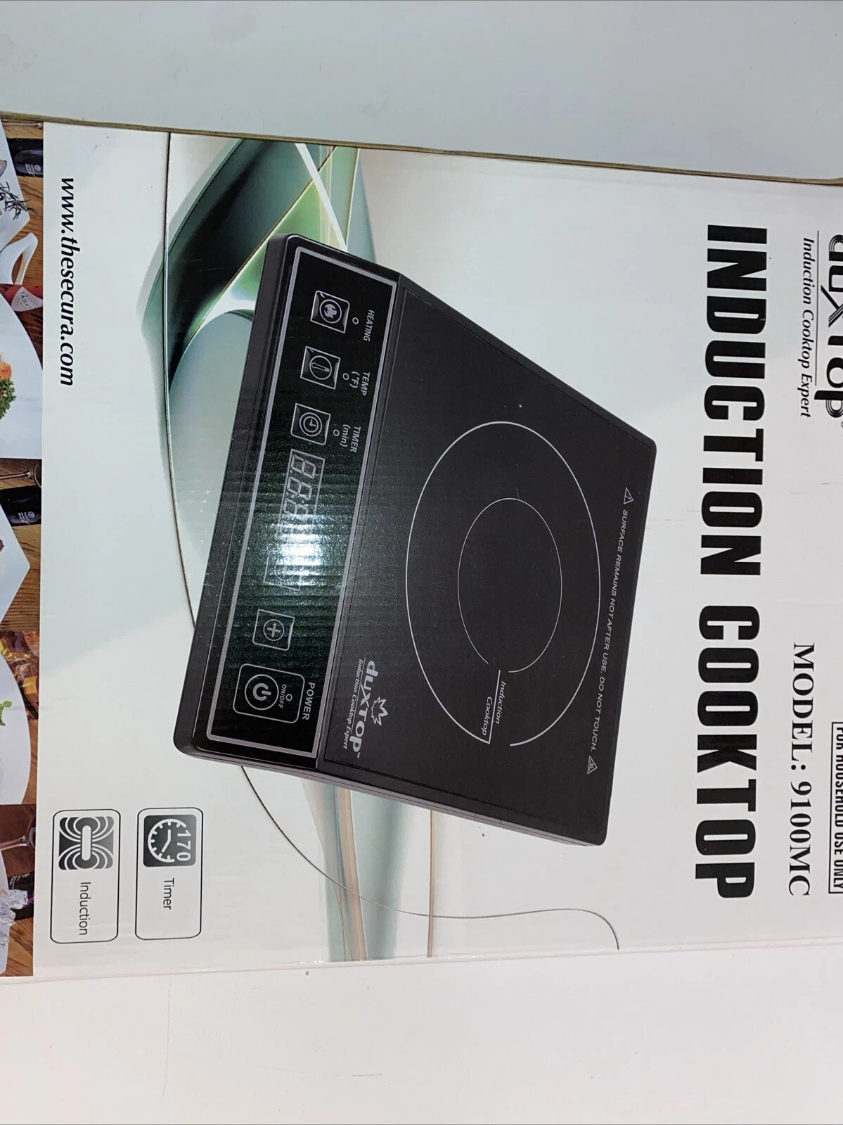 1800W Portable Induction Cooktop Countertop Burner Black 9100MC/BT-M20B