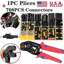 708Pcs 1-6 Pin Car Automotive Waterproof Electrical Wire Connector Plug Kit Set