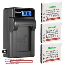 Kastar Battery LCD Wall Charger for NP-120 BC-120  Casio Exilim EX-ZS10 EX-ZS12