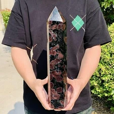 9.74LB Natural Garnet Fireworks quartz obelisk crystal wand point healing