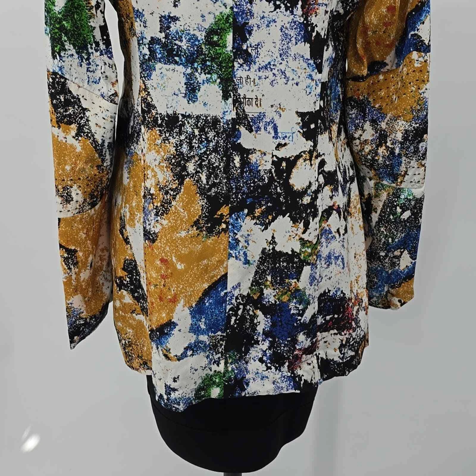 Tunica top da donna Tory Burch 4 Eileen seta di chine punto stampa wally taglia 6