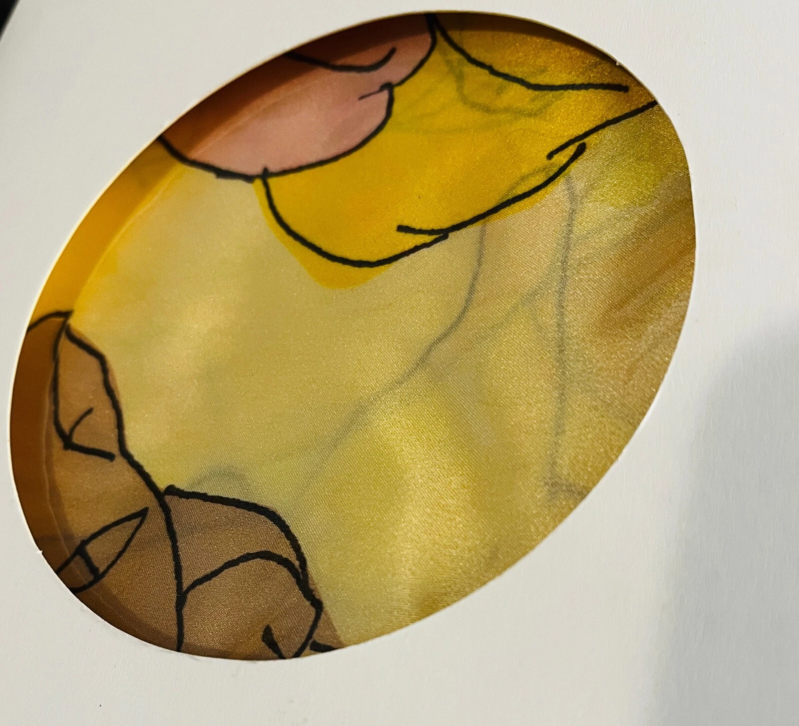 Liu Shiming Museum Art 100% Silk Scarf Peach Pink Brown Orange