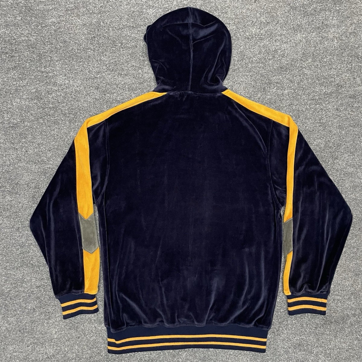 VTG No Boundaries Sweatshirt Youth L Blue Full Zip Velour Hoodie