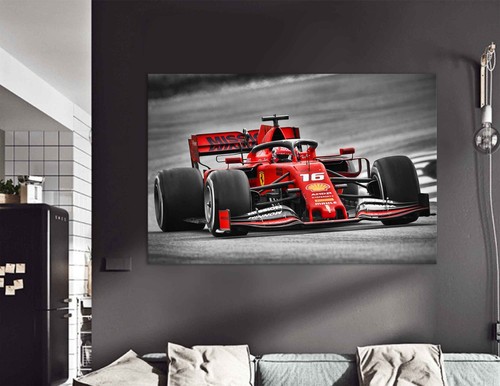 Racing red car canvas or poster print Supercar Formula 1 wall decor Pit stop art - Picture 11 of 18