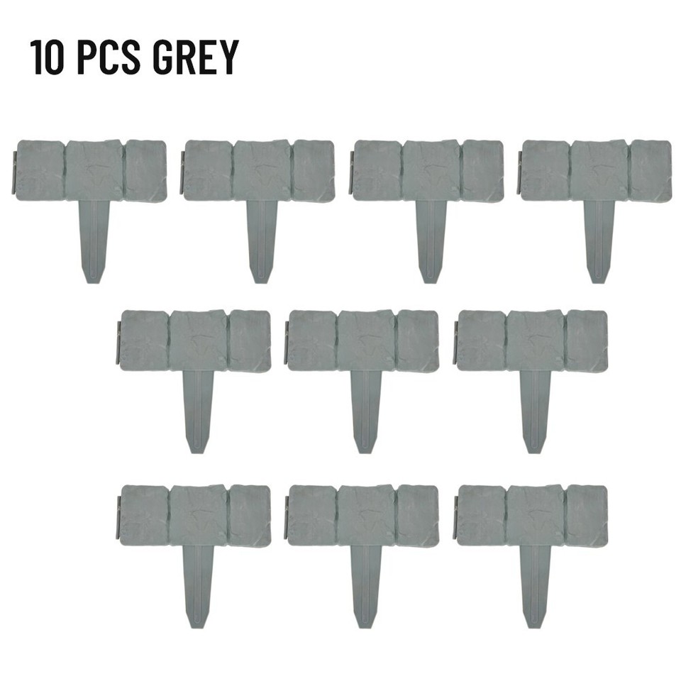 LawnEdging Plastic Flexible Stone Look Flower Bed Edging Fence