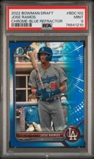 2022 Bowman Draft Chrome Blue Refractor 134/150 #102 JOSE RAMOS Dodgers PSA 9