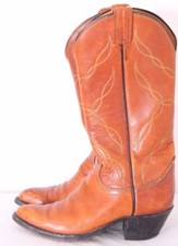 Tony Lama 5055 Black Label Camel Brown Leather Point Toe Cowboy Boot Women's 6B