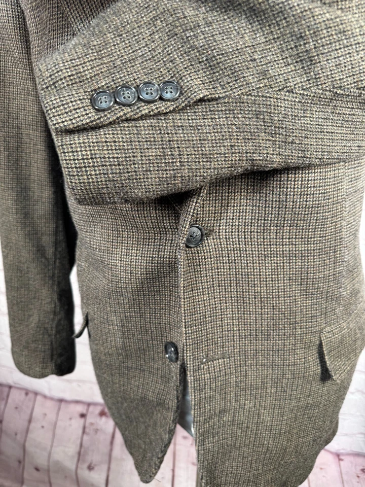 Abrigo Blazer Chaqueta Deportivo CLUB ROOM Para Hombres Marrón LANA CACHEMIR AJUSTE REGULAR 44R Foto 4 de 4