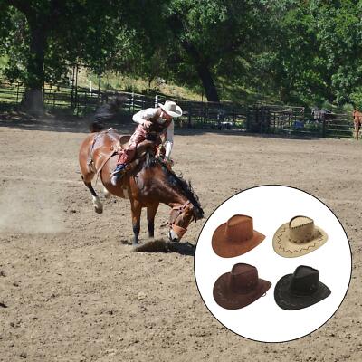 Natur Western Wildleder Cowboy Hut breite Krempe Sommer Panama Fedora