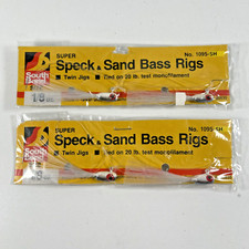 VINTAGE NEW OLD STOCK 2x South Bend Speck Sand Bass Rig #1095-SH