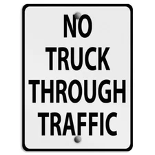 Vertical Metal Sign No Truck Through Traffic Road Weatherproof Street