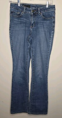 Lee Jeans Womens W27 L31 Blue Modern Series Bootcut Cotton Western Whiskered