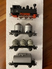 Märklin H0 Dampflok KLVM 3197  mit 3 Güterwagen - Defekt - Bastler