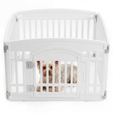 Dog Playpen 4 Panel 24 Inch Puppy Fence, Indoors Outdoor Plastic Portable Pet...