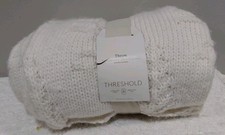 Threshold 50x60in Throw Blanket White Knitted