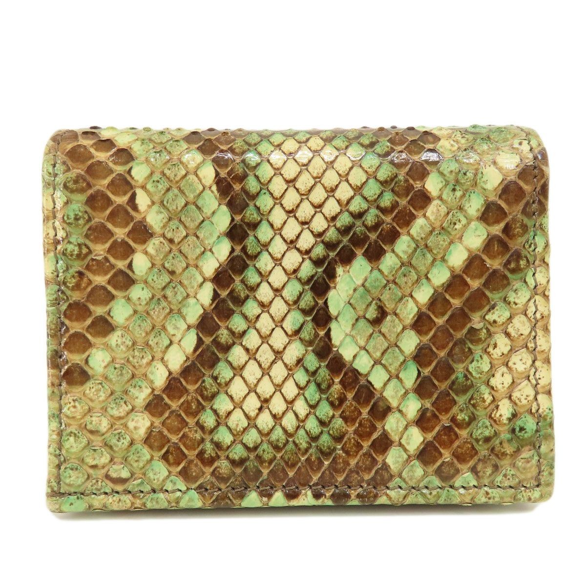Gucci Python Leather Brown Compact Wallet Very Go… - image 2