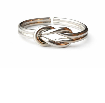 925 Sterling Silber Liebesknoten Zehenring verstellbar offenes Band minimalistisch Unendlichkeit