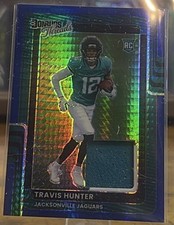 2025 Donruss Optic Threads Travis Hunter Patch Blue Hyper