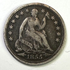 1855 Arrows Seated Liberty Half Dime Original VF