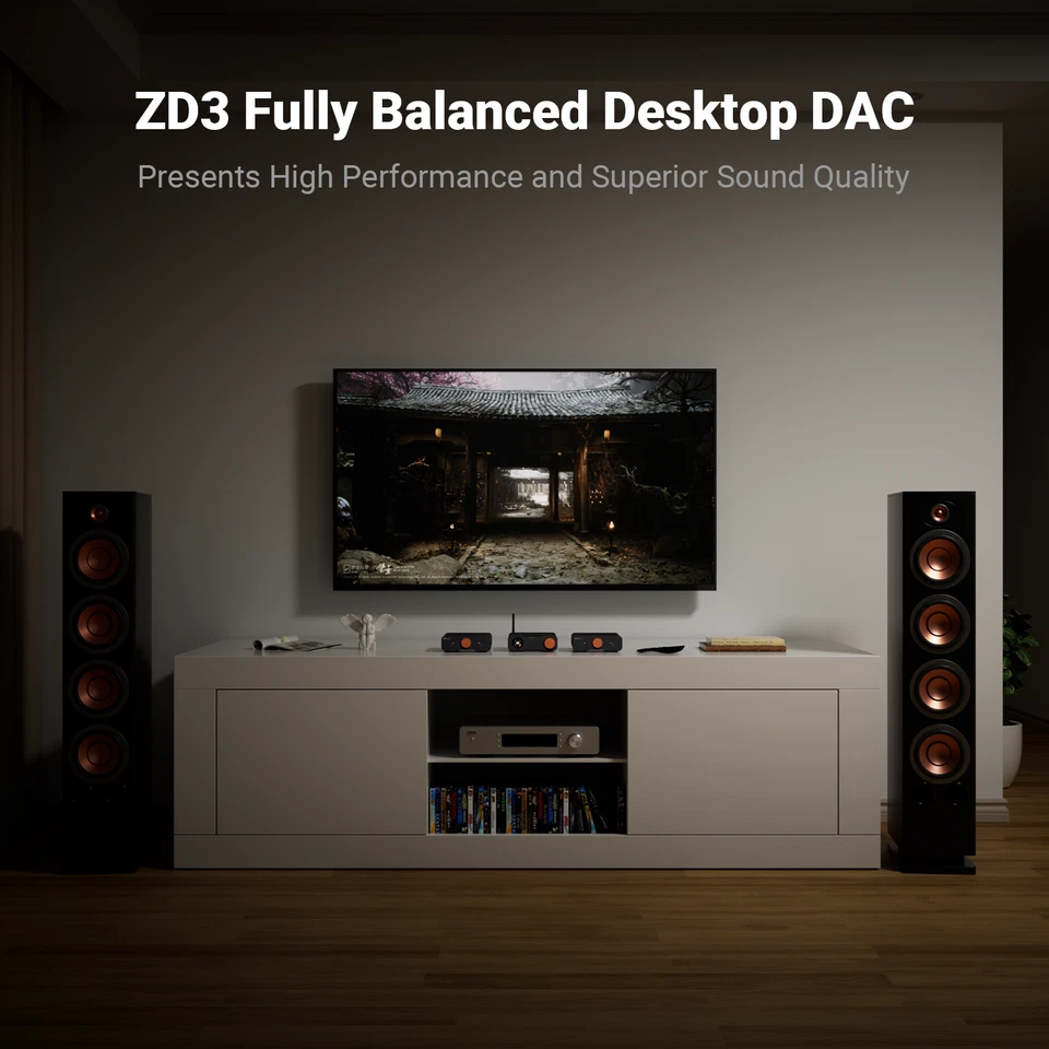 Fosi Audio ZD3 Fully Balance Desktop DAC Integrated Amp Converter with ES9039Q2M - Image 3 of 4