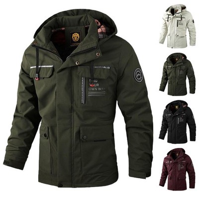 Männlich Windbreaker Frontzip Winter Herren Outdoor Jacke Regenjacke Übergang