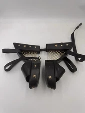 CHANEL SANDELS, METAL MESH STYLE WEDGE, CRIS CROSS BUCKEL CLOSURE, STYLISH, 40.5