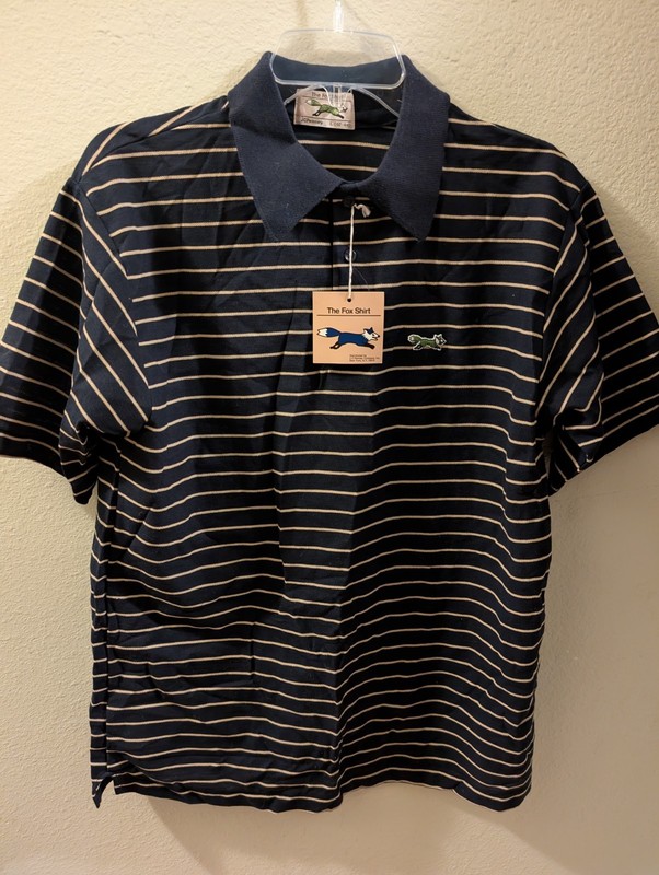 The Fox Shirt Vintage JCP Polo Shirt Collector Large 42/44 NWT Fox Logo, Unworn