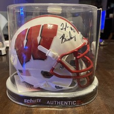 Tyler Biadasz Wisconsin Badgers Signed Mini Helmet Riddell JSA Authenticated