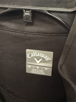 Callaway Men's Golf Jacket Black Water Resistant Stretch Zip M L