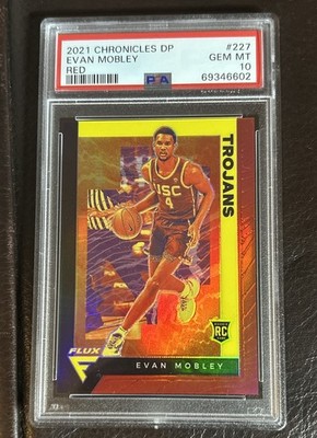 2021 Panini Chronicles Draft Picks Flux Evan Mobley #227 Red /149 (RC) PSA 10