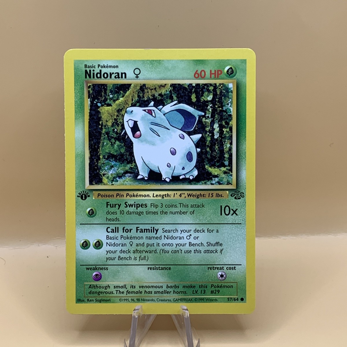 1999 First Edition Vintage Pokemon # 57/64 Nidoran
