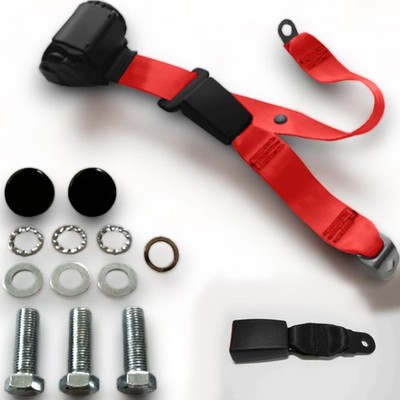 Three-point automatic seat belt 10 cm strap red for BMW classic & youngtime