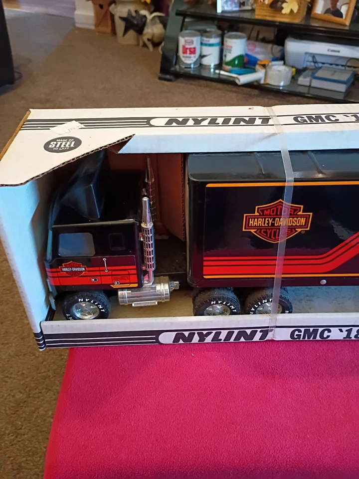 Vintage Nylint Harley Davidson GMC Tractor Trailer Steel Semi 911-Z NEW In Box - Image 2 of 4
