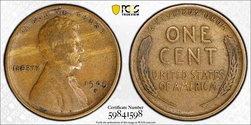 1909-S Lincoln Cent PCGS VF30 BN Key Date Wheat Penny FREE SHIPPING