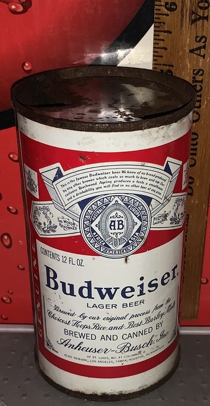BUDWEISER LAGER BEER 12 OUNCE FLAT TOP STEEL CAN