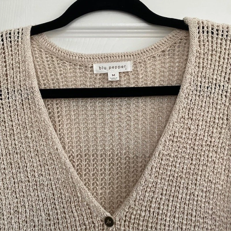 Лот из 2 Blu перца свободного трикотажа v-образным вырезом свитер жилеты бежевый и черный женщин средний * - Изображение 3 из 4
