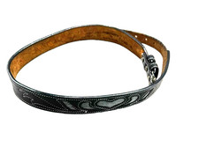 90s Leegin Tooled Heart Leather Western Belt Women's 34 Cowgirl Landman Rodeo