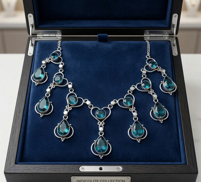London Blue Topaz Necklace 925 Sterling Silver Gemstone Handmade Jewelry S-18 in
