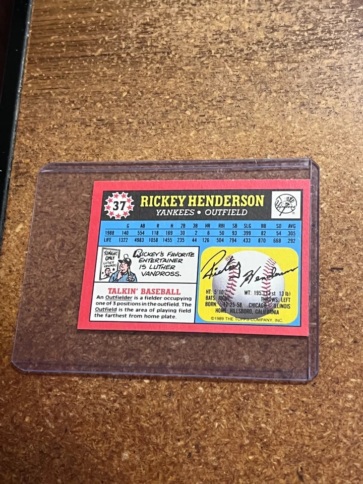 1989 Topps Baseball UK Mini American # 37 Rickey Henderson - Image 4 of 4
