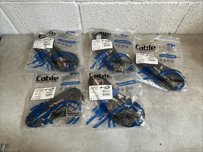 Lot of 5 - New - Aten Technologies 2L7D02Uh - 6ft USB HDMI KVM Cable