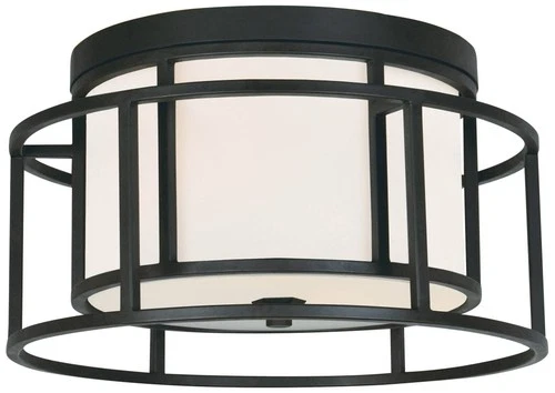 Crystorama Hulton 15" Wide Matte Black Ceiling Light - Picture 2 of 8