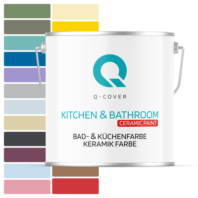 BAD- & KÜCHENFARBE für Wände   robust, schmutzabweisend, tiefmatt 2-5L Q-COVER