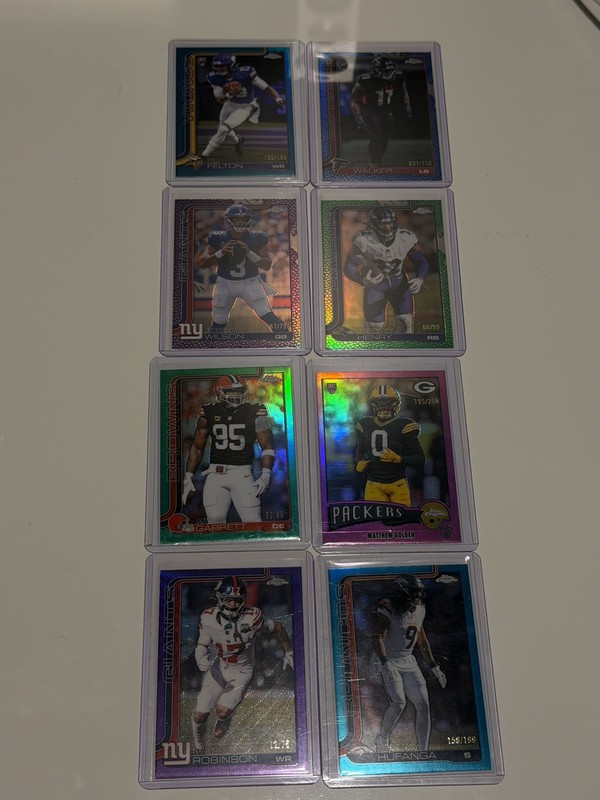 Topps Chrome 2025 NFL 8 Card Lot ALL SERIAL NUMBERED