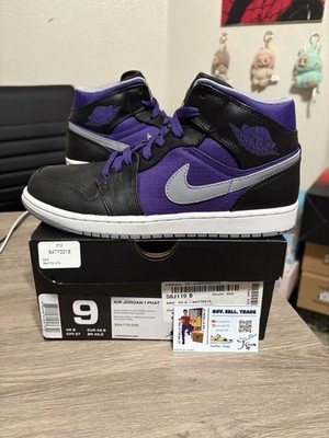 Size 9 mens - Air Jordan 1 Retro Phat Court Purple Mid Black White (SHIPS ASAP!)