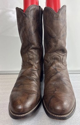 Justin Men's Deerlite Western Boots Round Toe 10'' Chestnut 3163 Size 10 D
