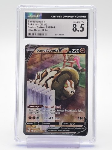 SANDACONDA V 2021 POKEMON FUSION STRIKE ULTRA RARE HOLO #252/264 CGC 8.5 Q4444