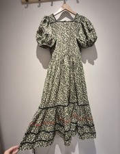 Doen 100% Cotton Dune Dress In Pomme Et Poire Size XS UK 8