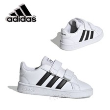 ADIDAS GRAND COURT EF0118 TRAINERS CLOUD WHITE/CORE BLACK UK INFANT SIZE 4K