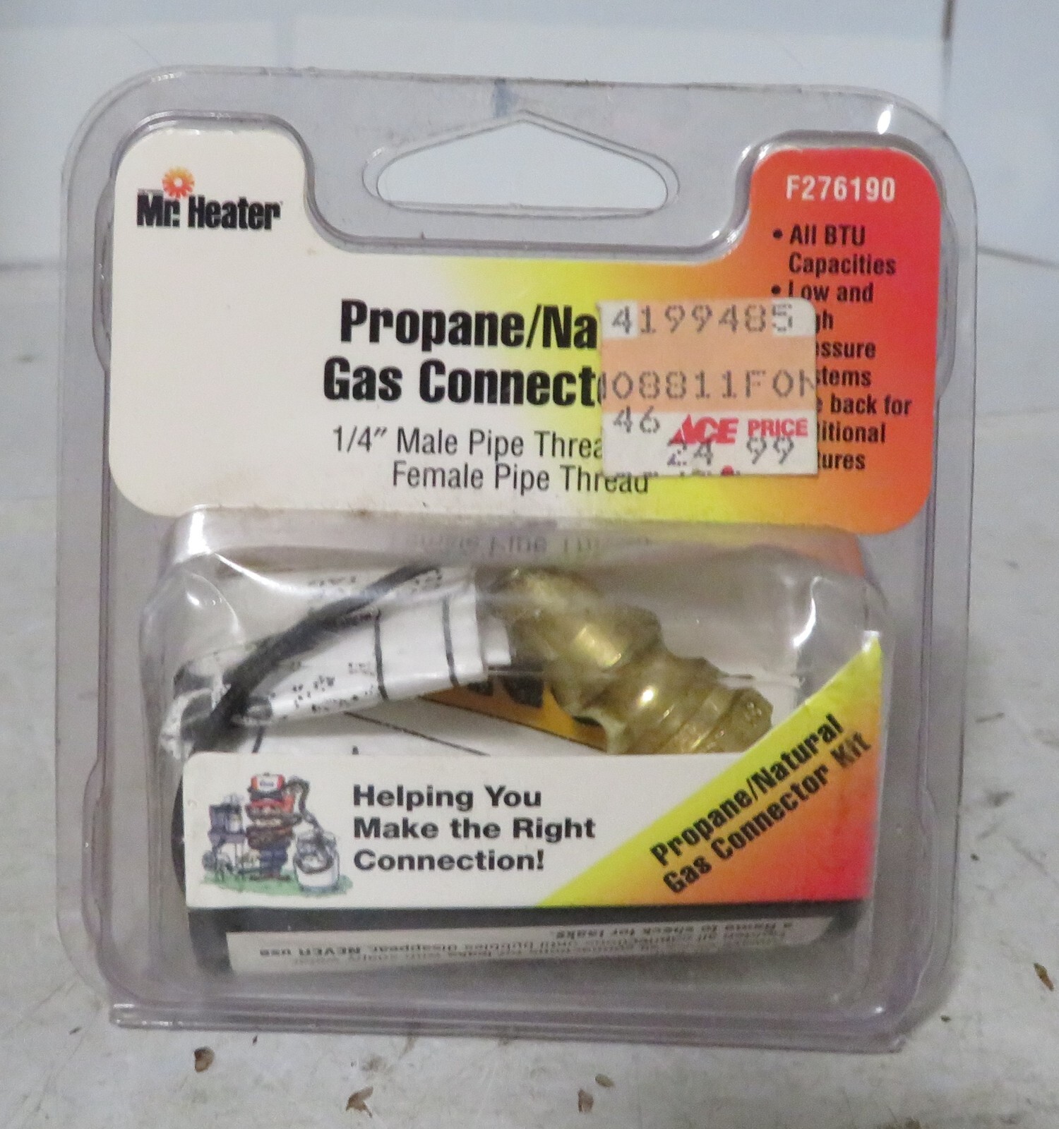 Mr. Heater F276190 Propane Natural Gas Connector Kit 1/4u0026#034; Male New Old  Stock 89301761902 | eBay