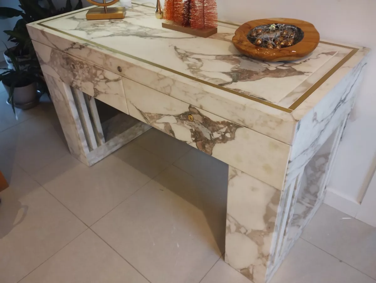 Marble console 2024 table with drawers